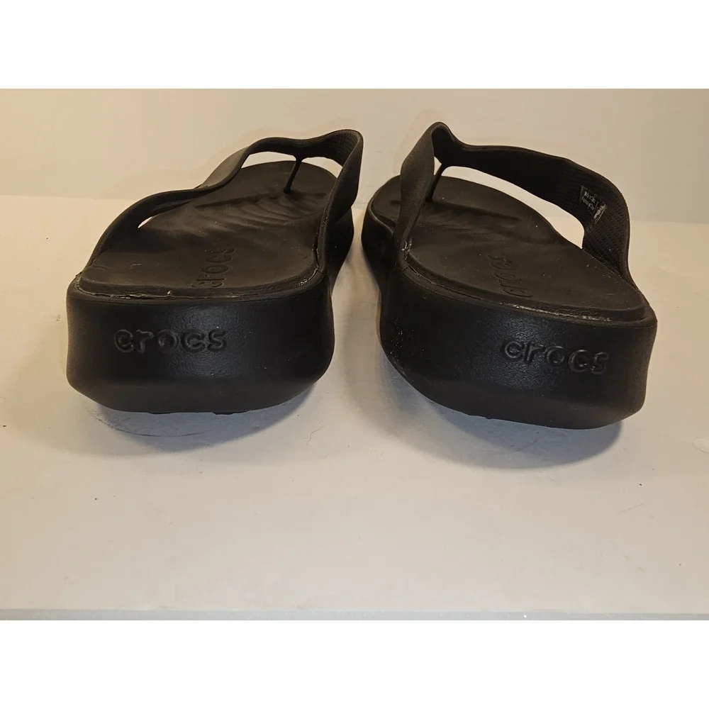 Crocs Black Getaway Sandal Platform Chunky Flip Flops Women's Size 8 - Picture 5 of 7